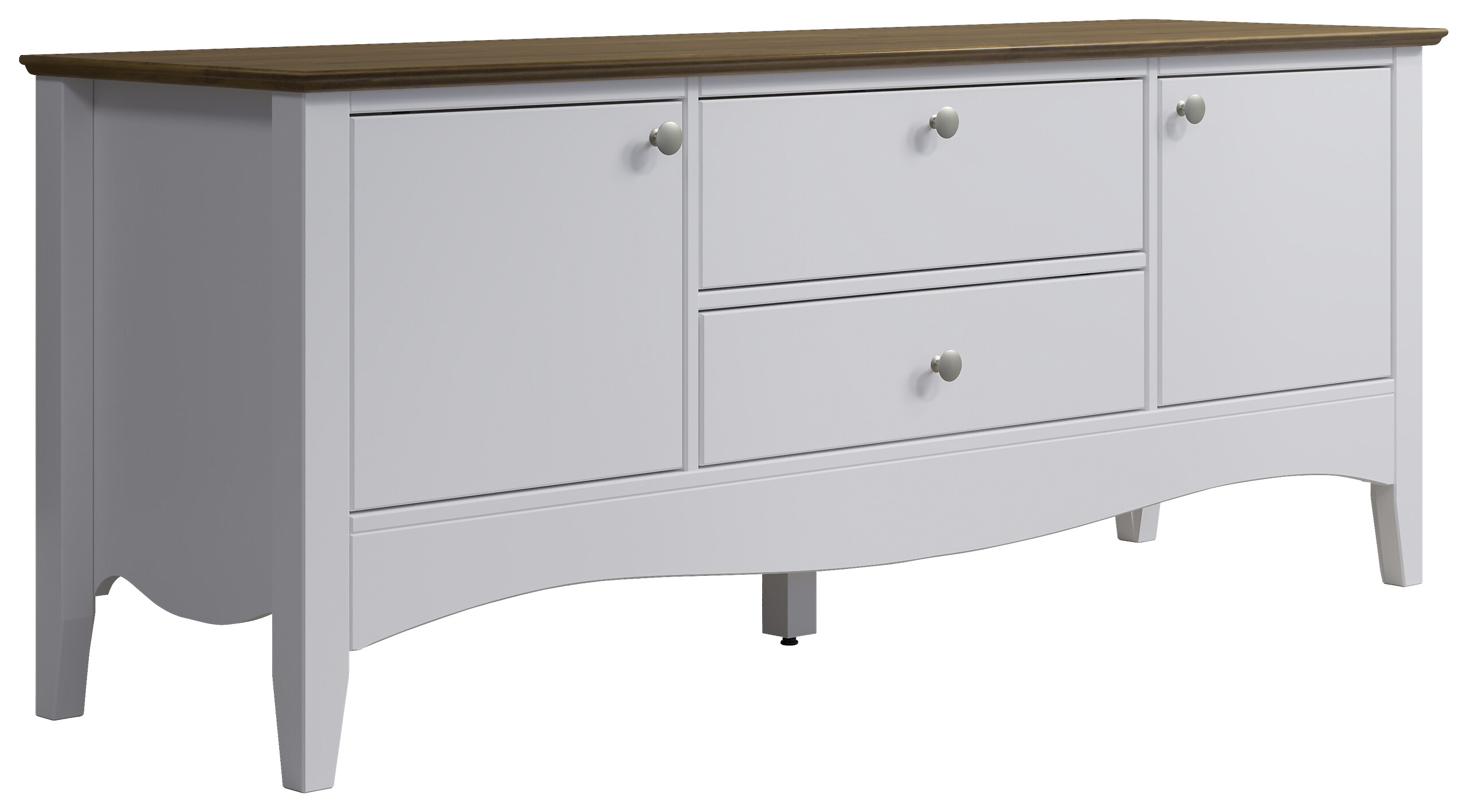 TV-Lowboard Lissabon weiß lackiert café braun lackiert B/H/T: ca. 140x58x42 cm