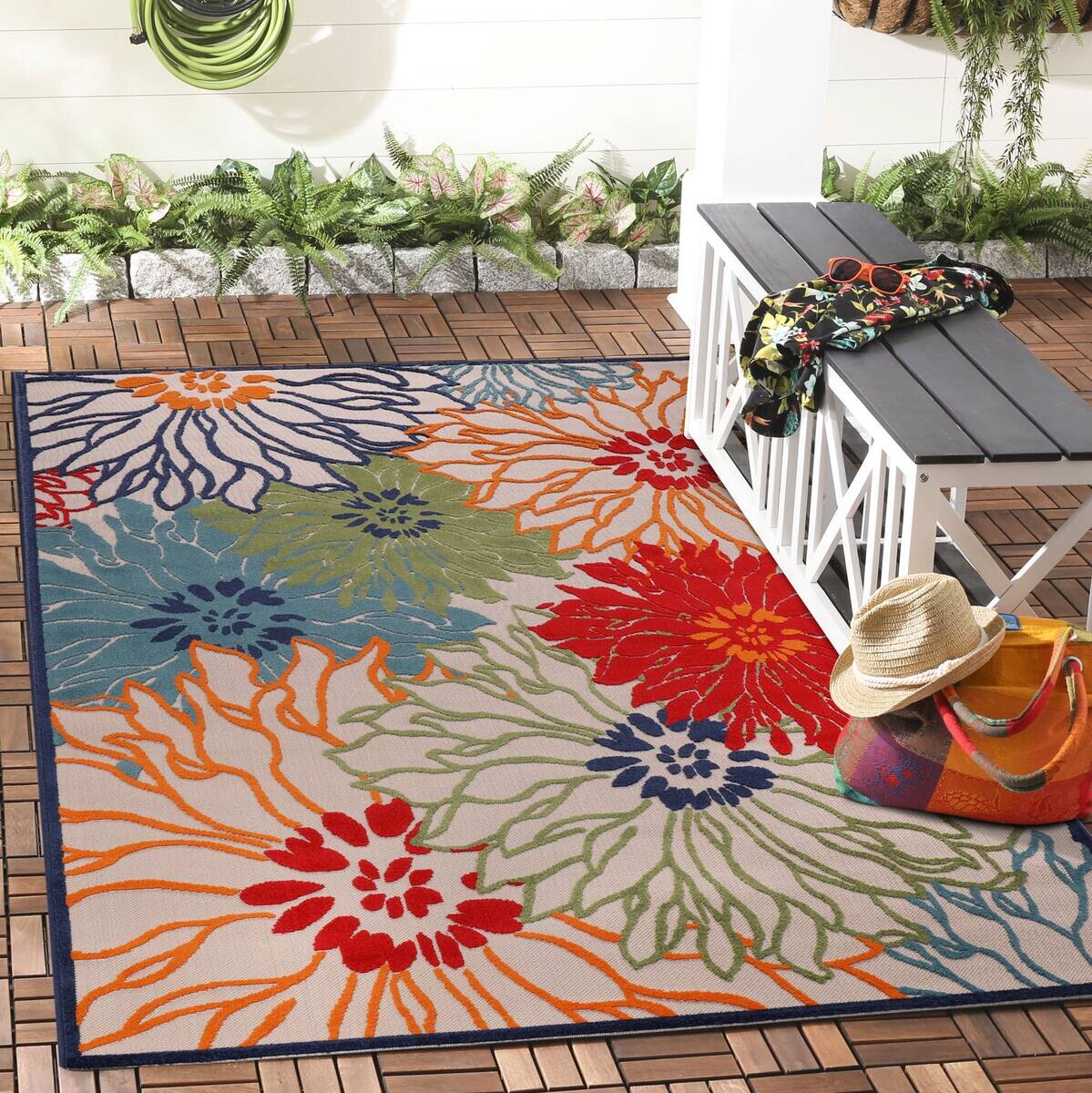 Sanat Outdoorteppich FLORAL bunt B/L: ca. 200x290 cm