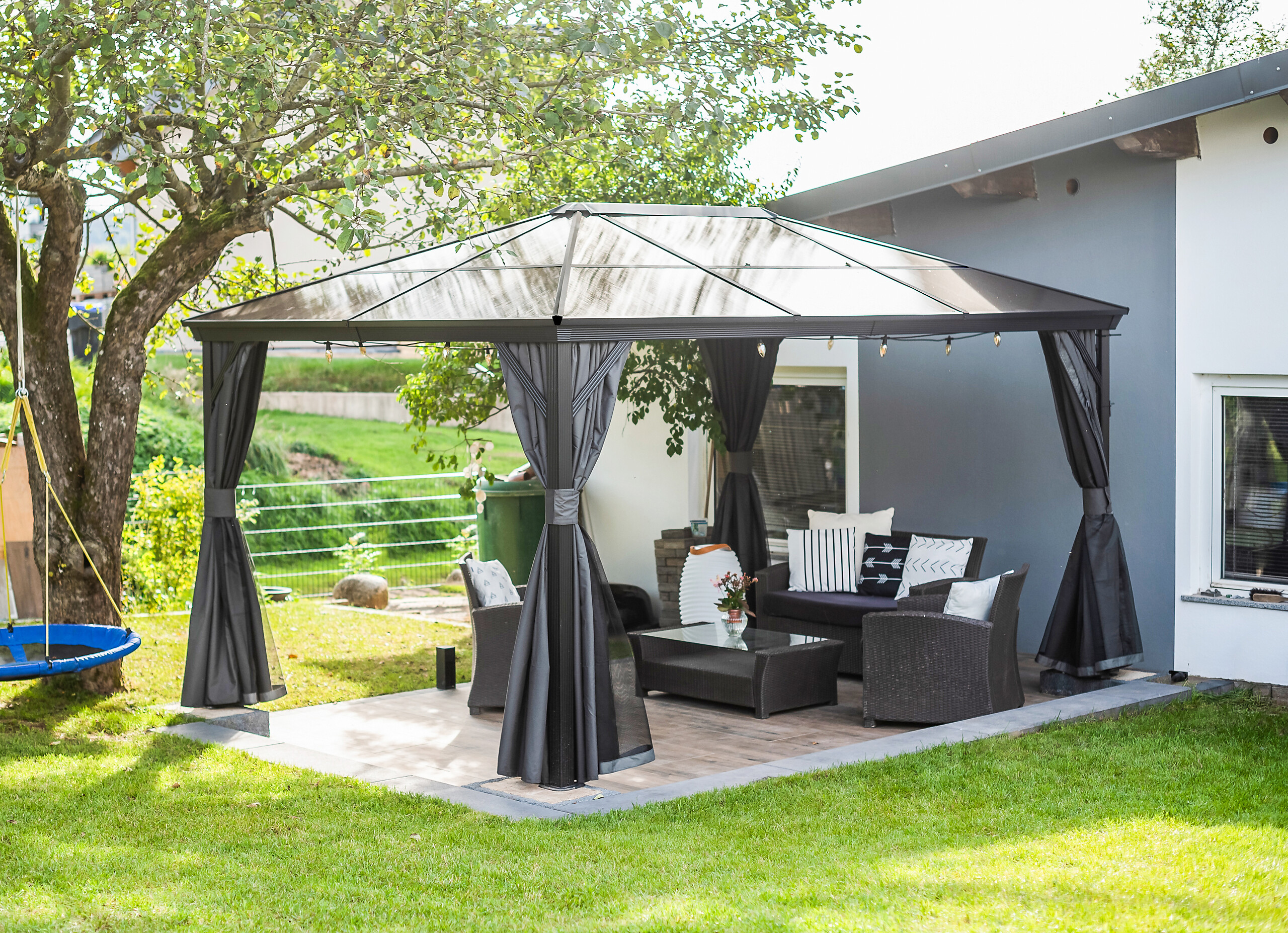 Sojag Pavillon Verona anthrazit Aluminium B/H/T: ca. 298x260x423 cm