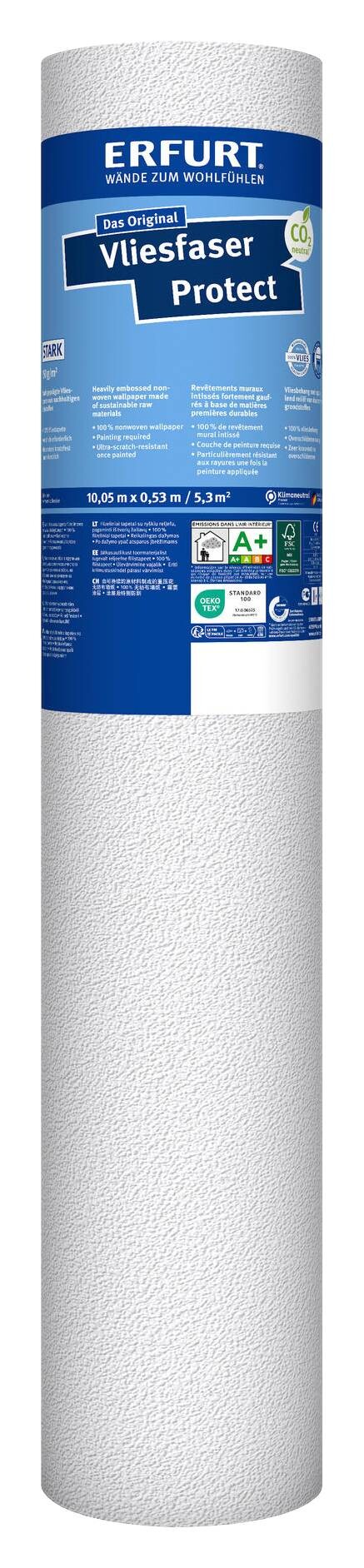 Erfurt Vliestapete Protect 203 weiß B/L: ca. 53x1005 cm