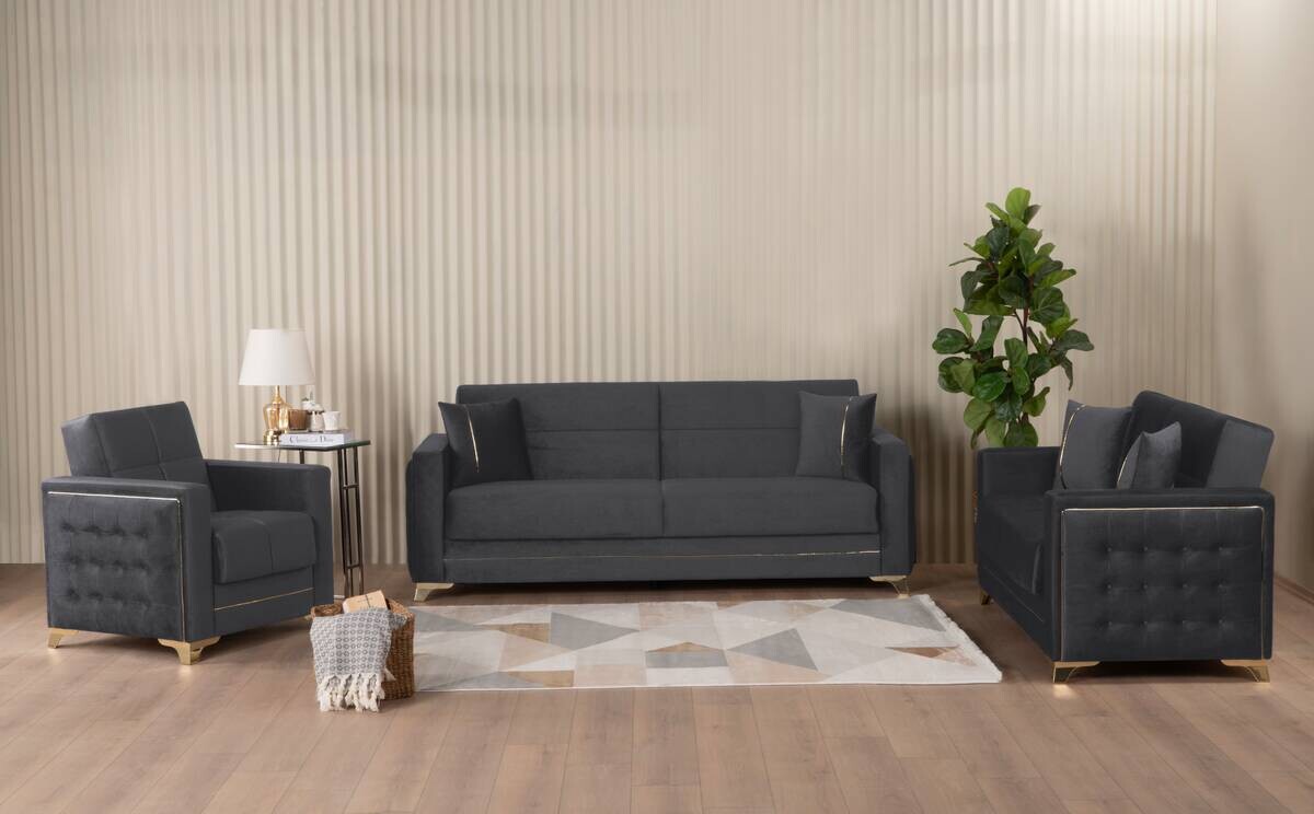 Sofa 3-2-1 Cavana grau Microfaser Sofa 3-2-1 Cavana grau Microfaser