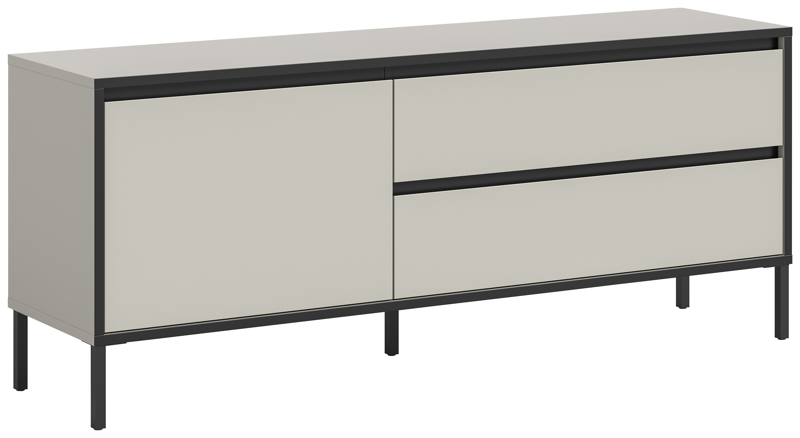 Lowboard Tron Kaschmirgrau Nachbildung schwarz B/H/T: ca. 150x62x38 cm