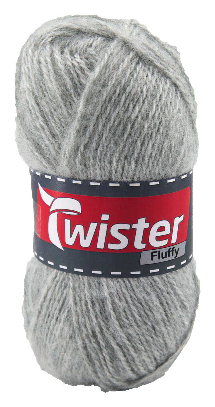 Twister Handstrickgarn Fluffy hellgrau L: ca. 16000 cm