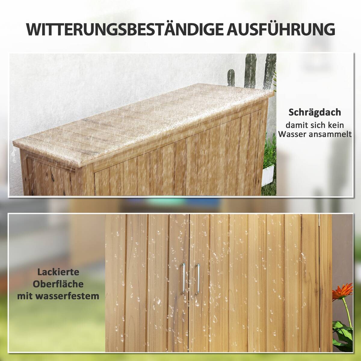 Outsunny Gartenschrank braun Holz B/H/L: ca. 50x85x110 cm