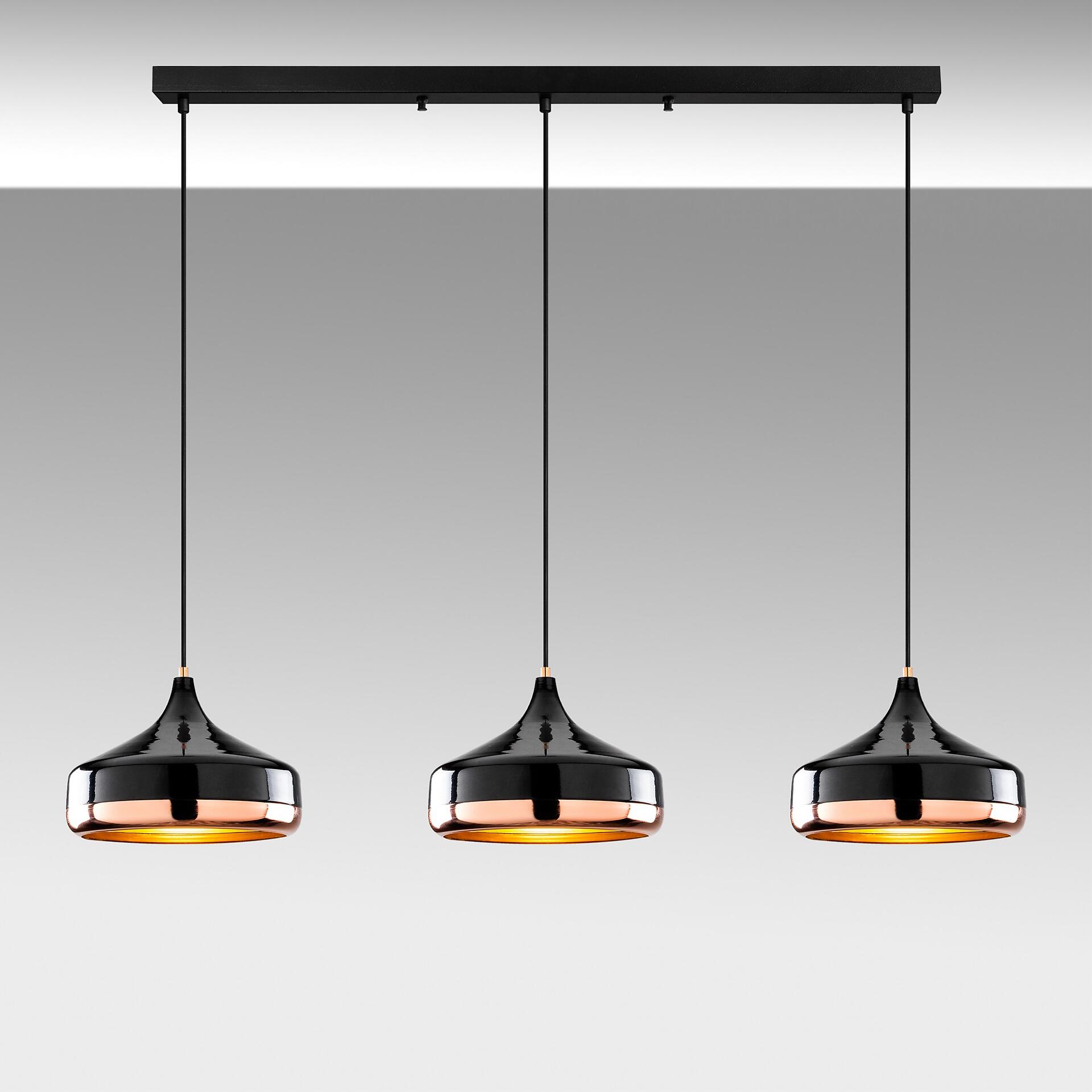 Opviq Pendelleuchte Yldo schwarz B/H/T/L: ca. 146x122x36x146 cm E27 3 Brennstellen