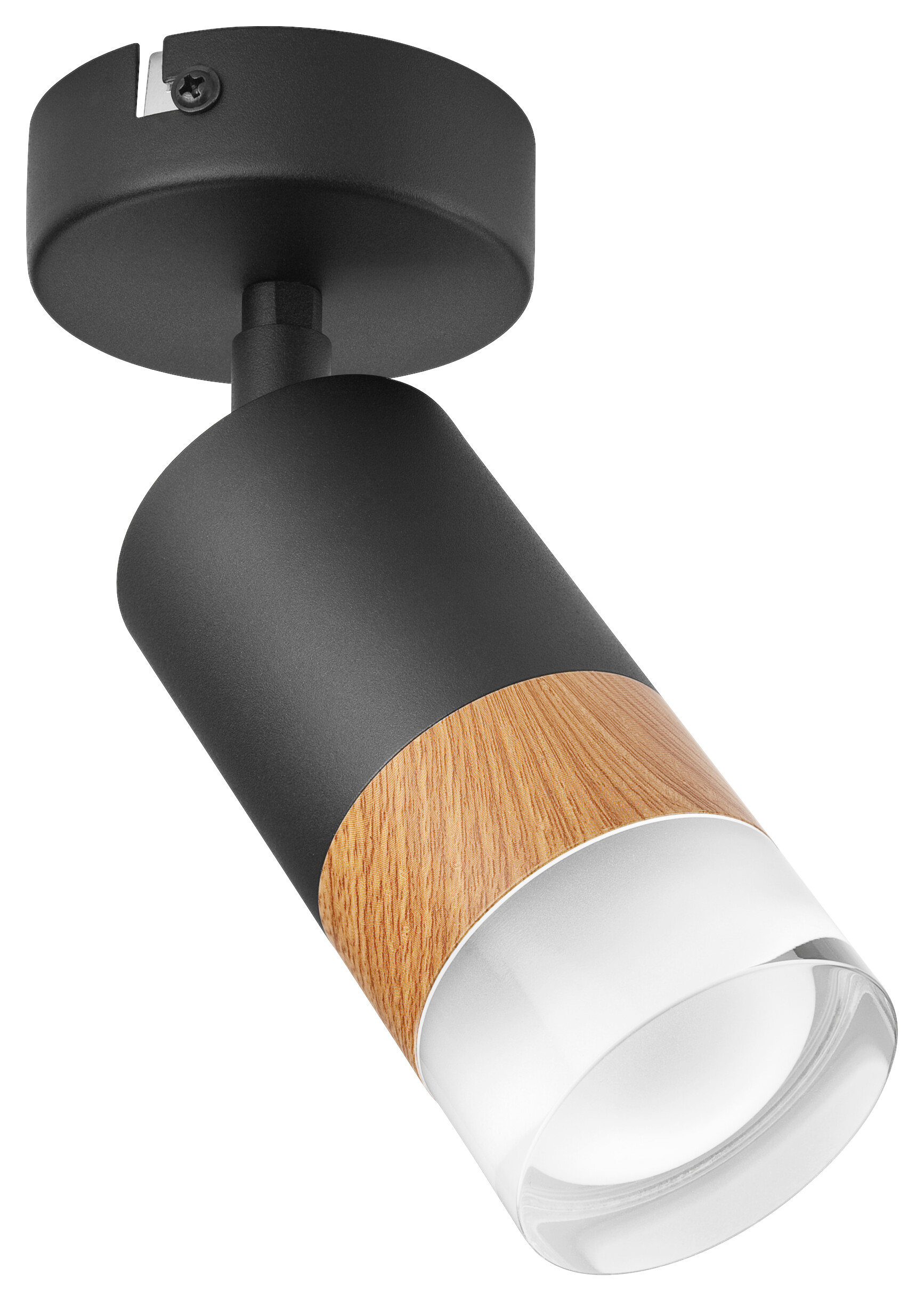 Lamkur Deckenleuchte schwarz Glas Stahl B/H/L: ca. 8x19x8 cm 1 Brennstellen