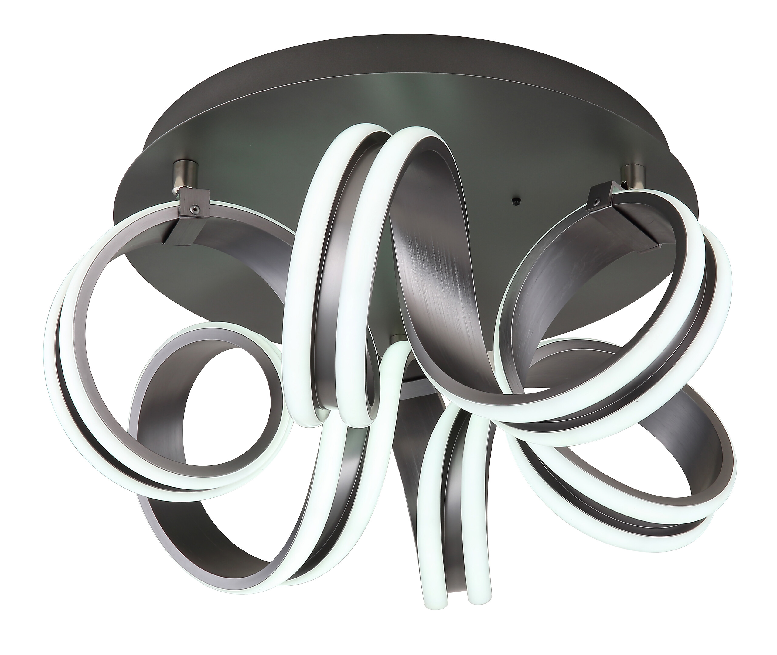 GLOBO Deckenleuchte dunkelgrau Opal Metall Aluminium H/D: ca. 25x46 cm 1 Brennstellen