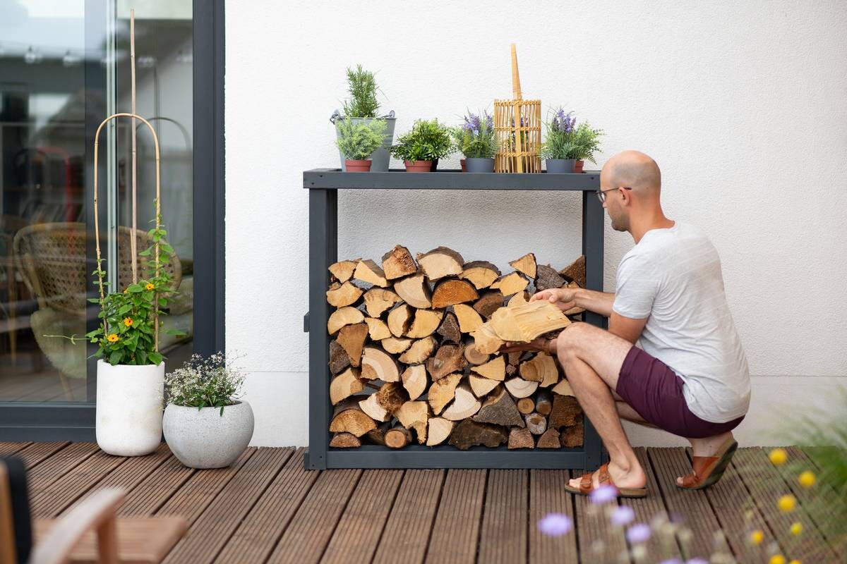 Westmann Kaminholzregal Harald anthrazit B/H/L: ca. 108x106x52 cm