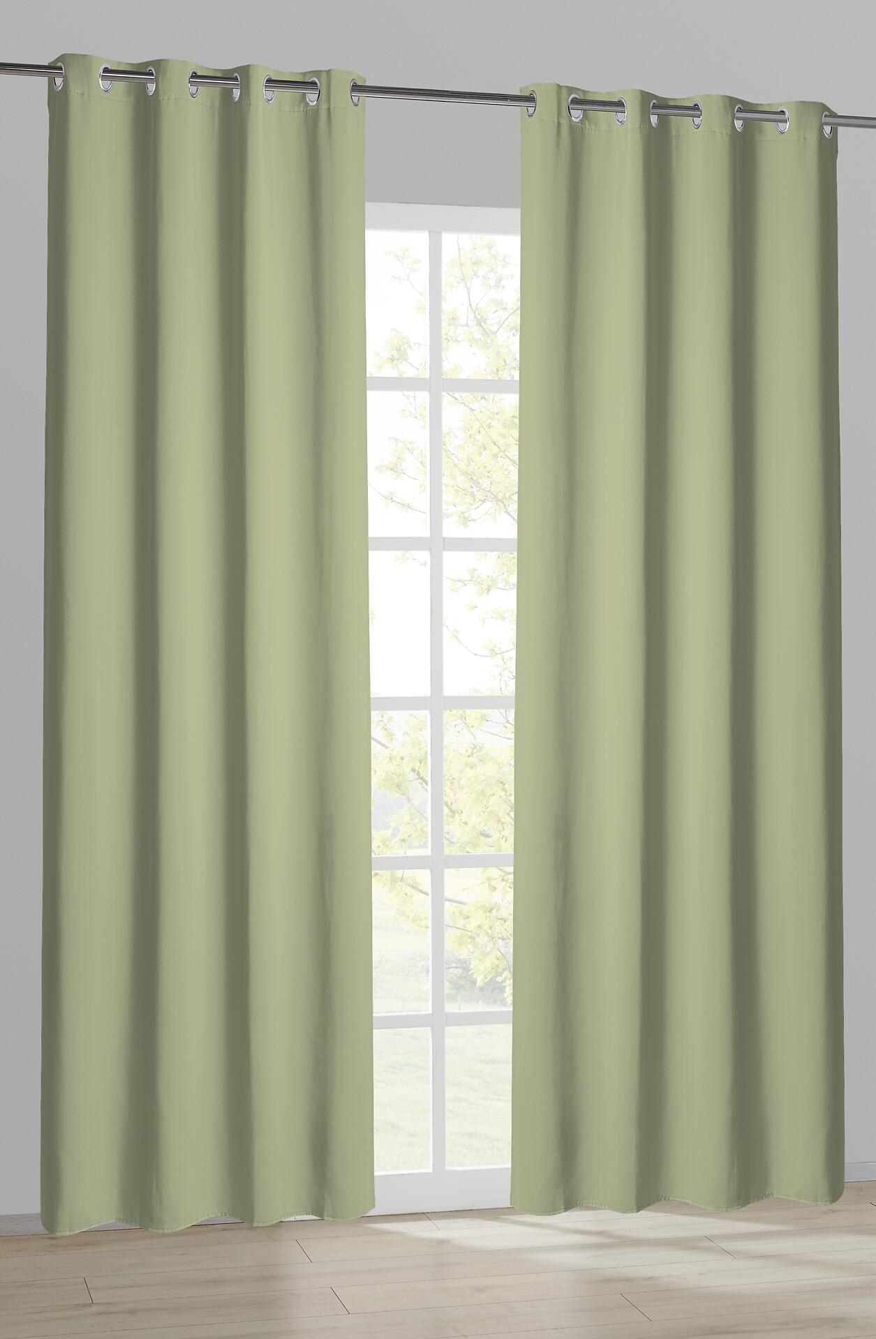 Ösenvorhang Verona grün B/L: ca. 140x245 cm