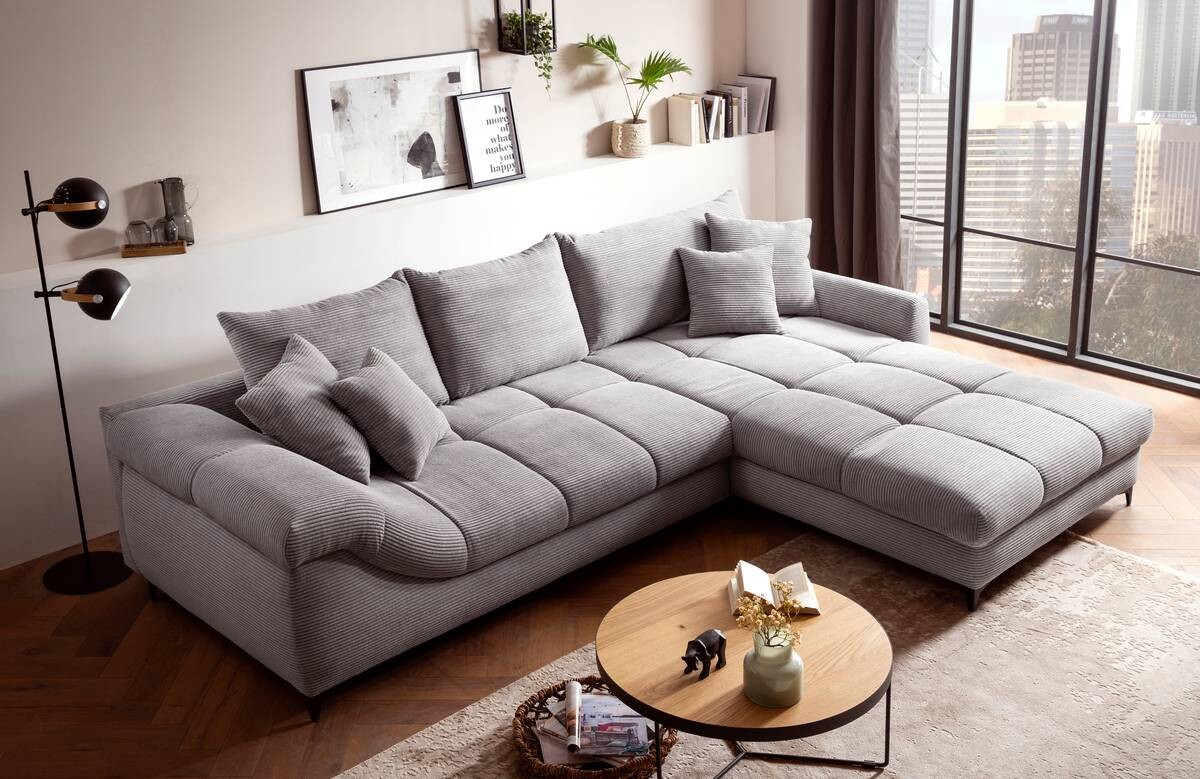 Ecksofa grau Microfaser B/H/T: ca. 332x96x227 cm Ecksofa grau Microfaser B/H/T: ca. 332x96x227 cm