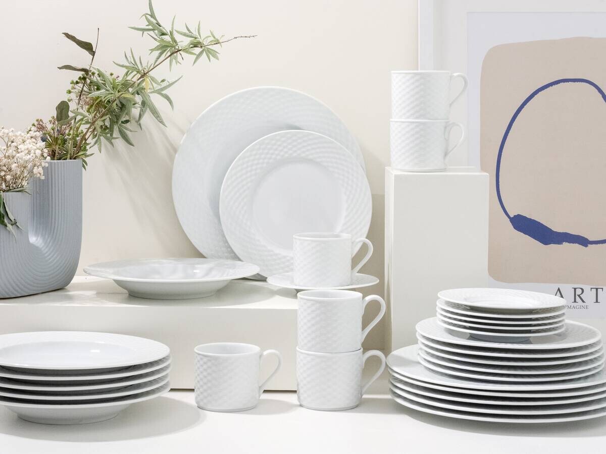 CreaTable Kombiservice Polo weiß Porzellan 30 tlg.