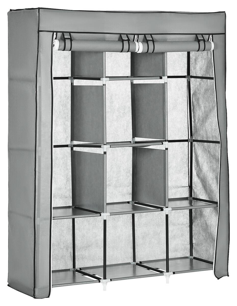 HOMCOM Kleiderschrank hellgrau Edelstahl B/H/L: ca. 43x125x162,5 cm