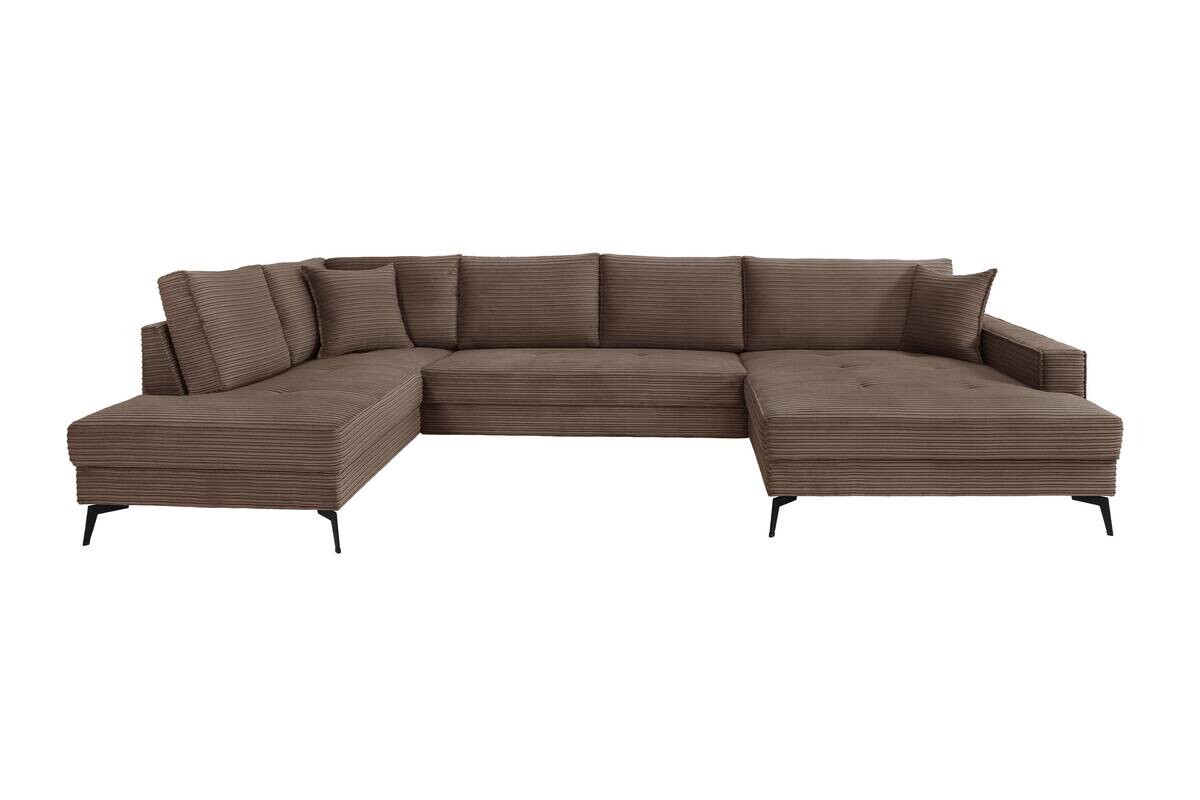 Wohnlandschaft Zero braun Microfaser B/H/T: ca. 362x86x195 cm