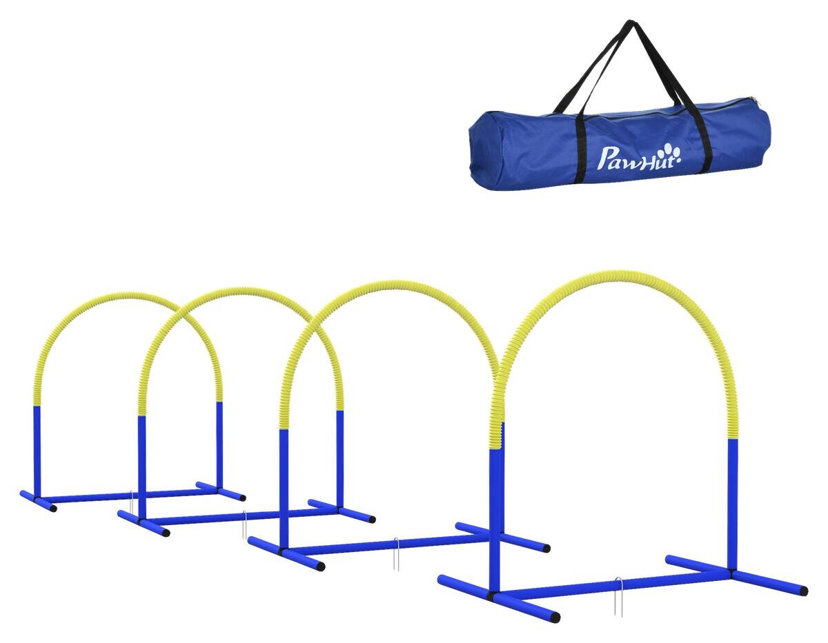 PawHut Hunde-Agility-Set blau Kunststoff B/H/L: ca. 64x95x88 cm