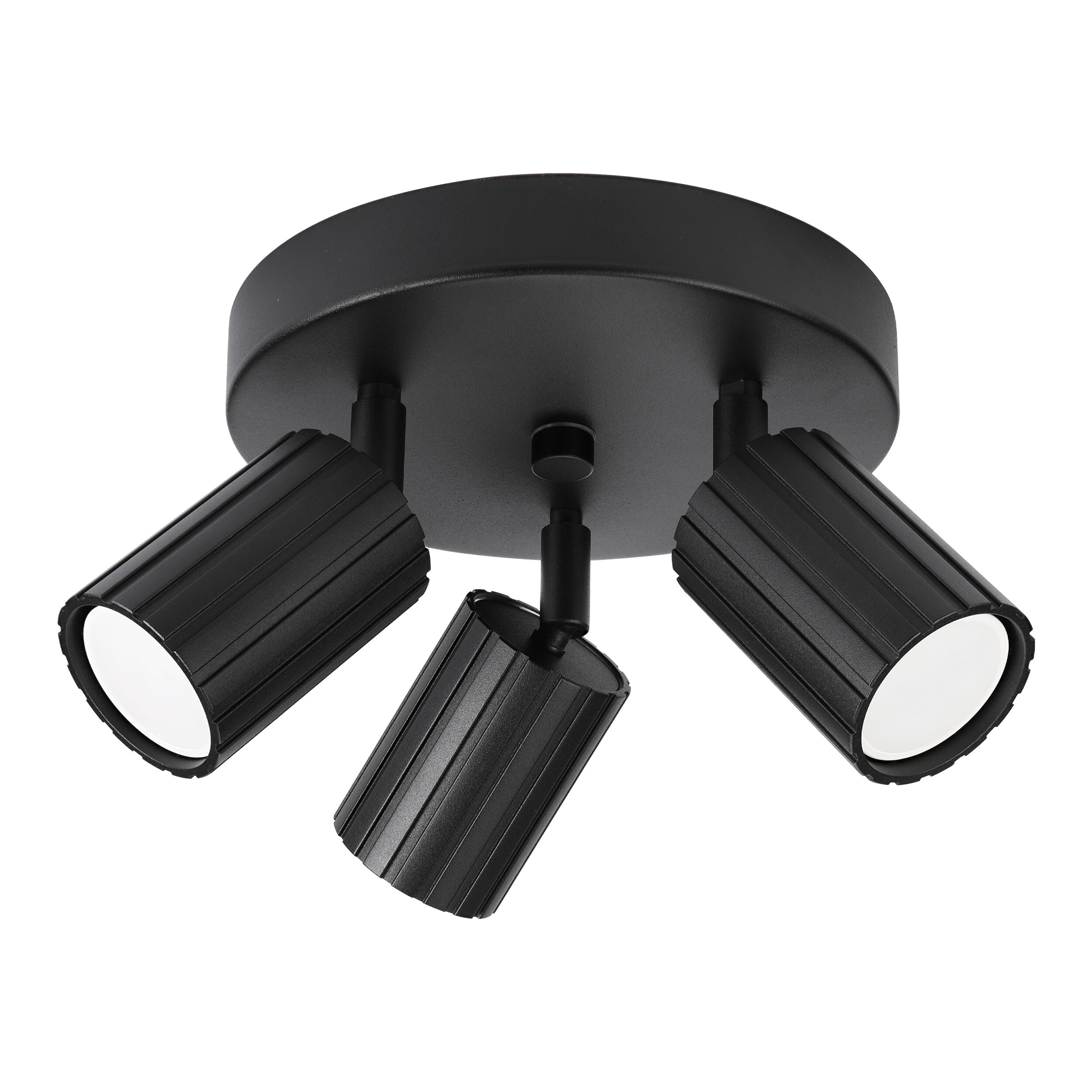 Lamkur Strahler Prisma schwarz Stahl B/H/L: ca. 18x19,5x18 cm 3 Brennstellen