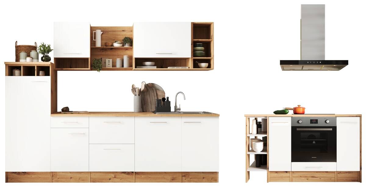 Respekta Inselküche Hilde weiß matt B/H/T: ca. 280x205x60 cm