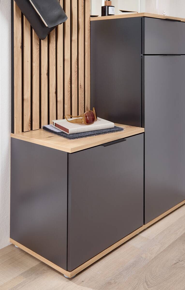 Garderobe Simple anthrazit Eiche Artisan Nachbildung B/H/T: ca. 88x195x35 cm