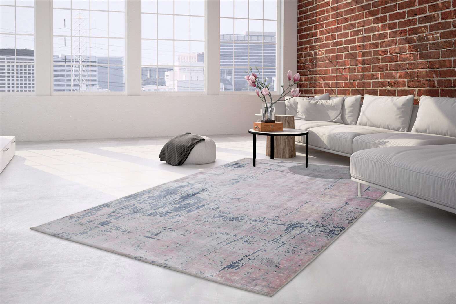 Arte Espina Kurzflorteppich Ocean 400 blau B/L: ca. 170x240 cm