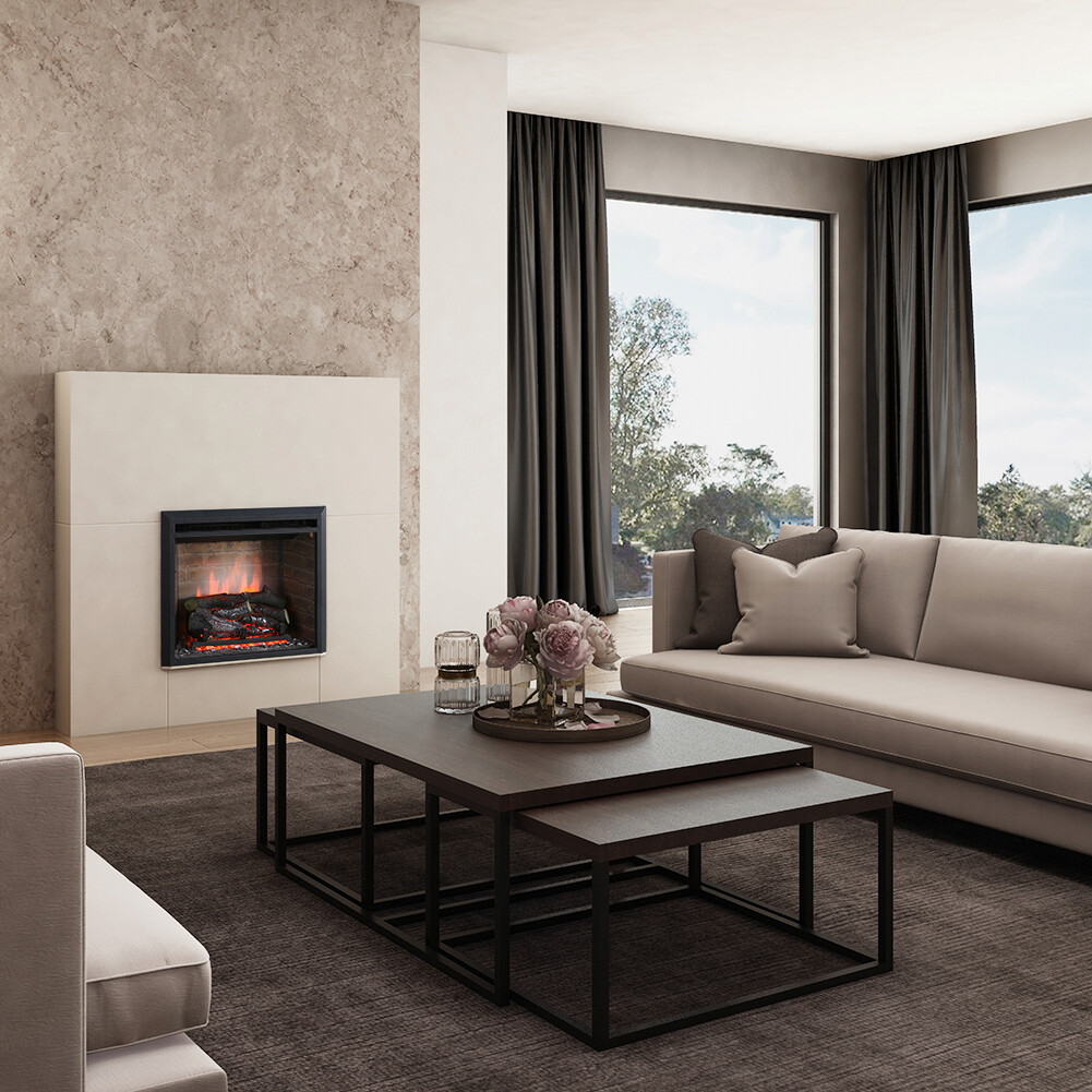 Balderia Einbaukamin Calida schwarz MDF B/H/T: ca. 54,5x63x22,3 cm