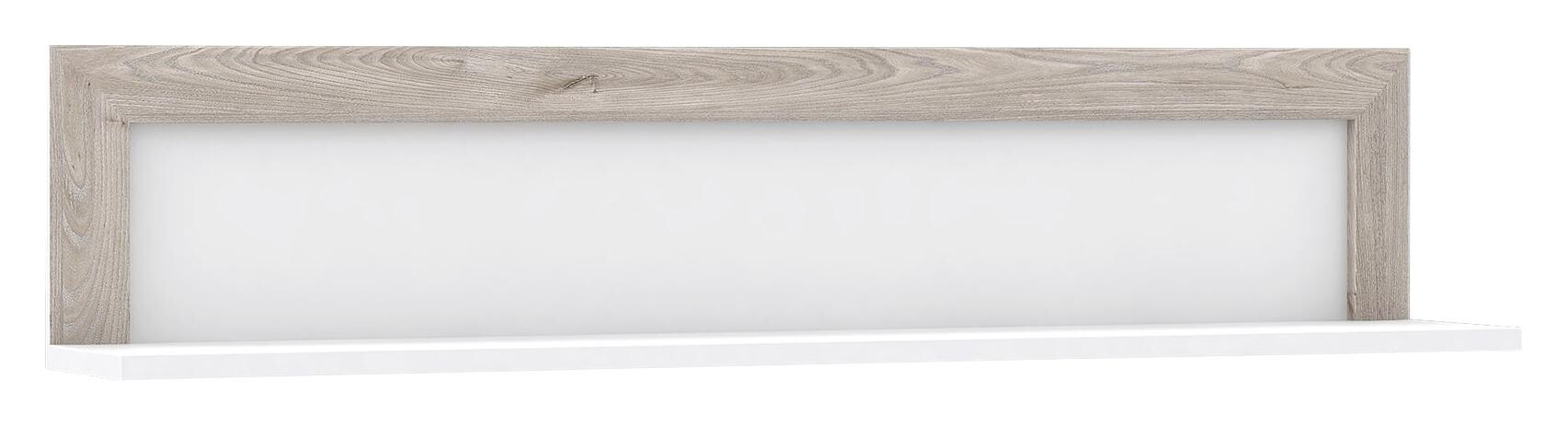 Wandboard weiß Hochglanz Eiche Nelson Nachbildung B/H/T: ca. 132,9x27,7x22 cm