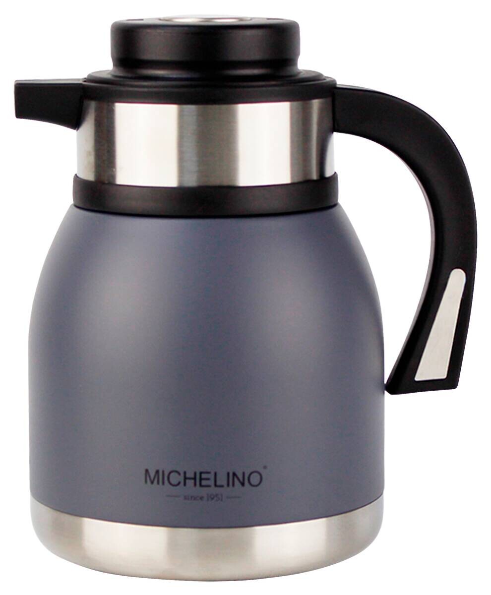 MICHELINO Isolierkanne grau Edelstahl