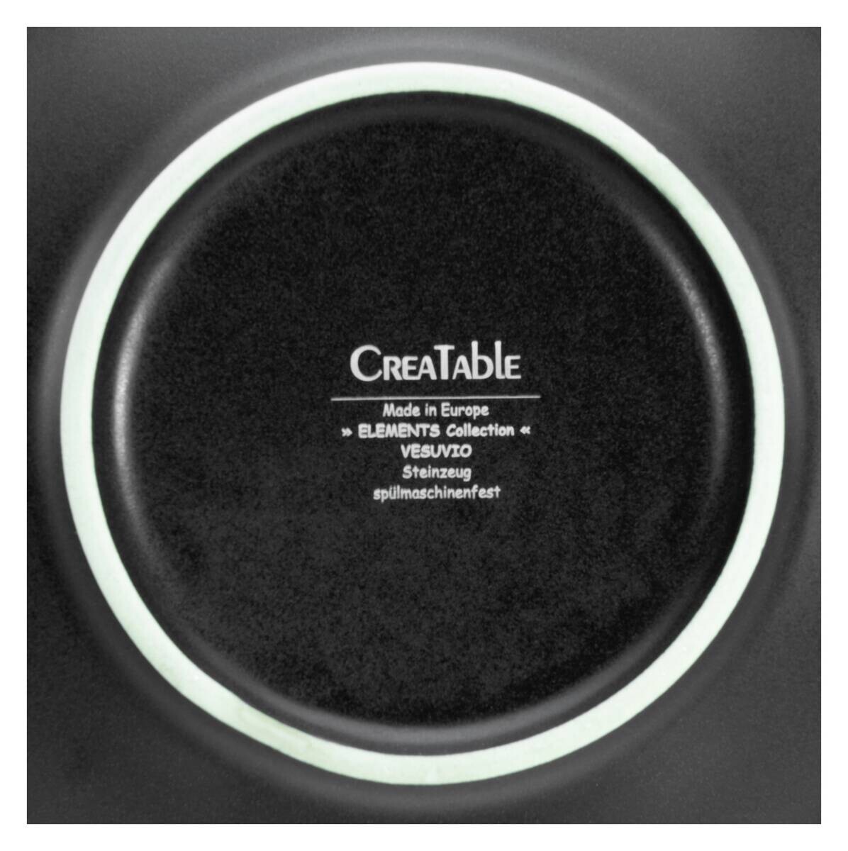 CreaTable Pastateller-Set Vesuvio schwarz Steinzeug H/D: ca. 6x27 cm