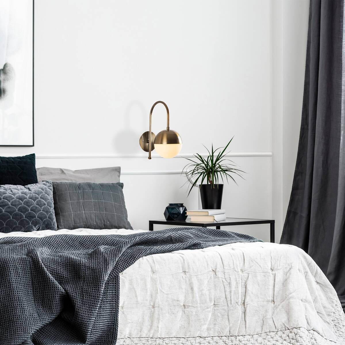 Opviq Wandleuchte weiß Metall Glas B/H/L: ca. 25x30x15 cm E27 1 Brennstellen