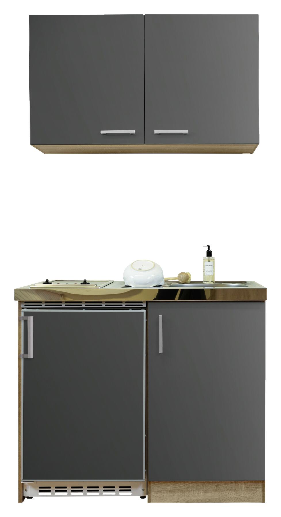 Respekta Miniküche 100 grau matt B/H/T: ca. 100x200x60 cm