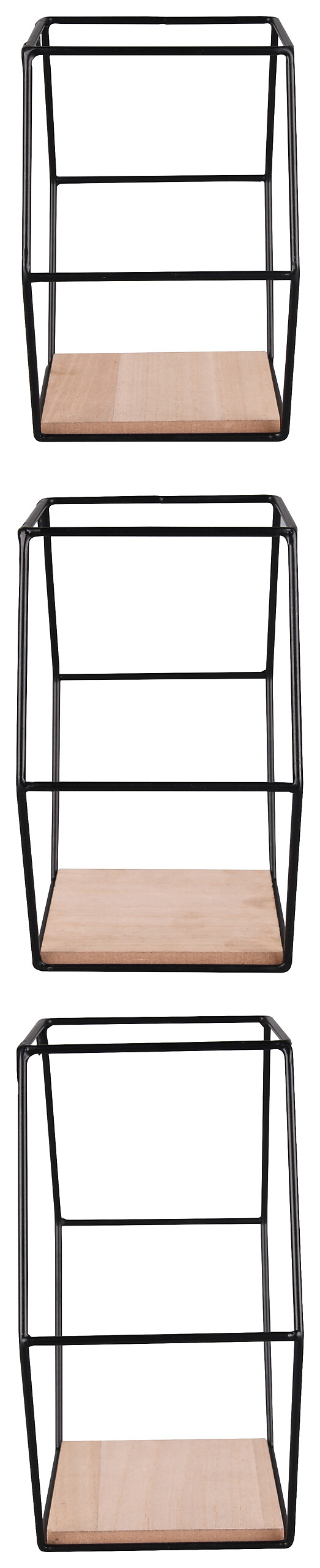 Wandregal CHIARA, 3-teilig schwarz B/H/T: ca. 22x22x11 cm