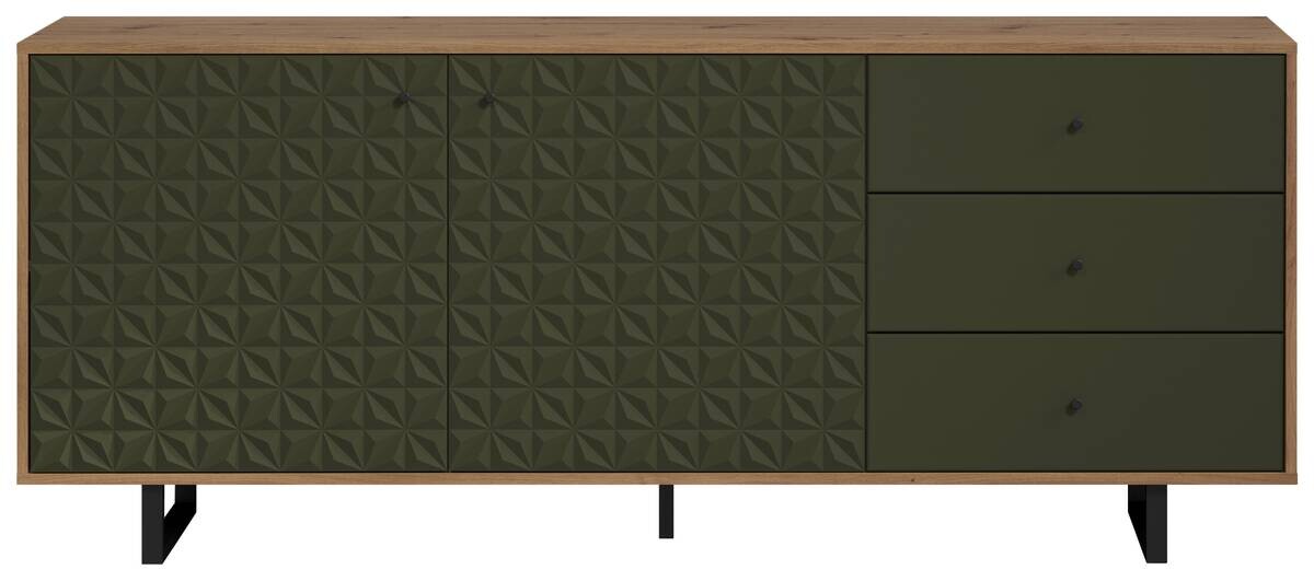 Sideboard Sentra Eiche Artisan Nachbildung grün dunkel B/H/T: ca. 183x75x40 cm Sideboard Sentra Eiche Artisan Nachbildung grün dunkel B/H/T: ca. 183x75x40 cm