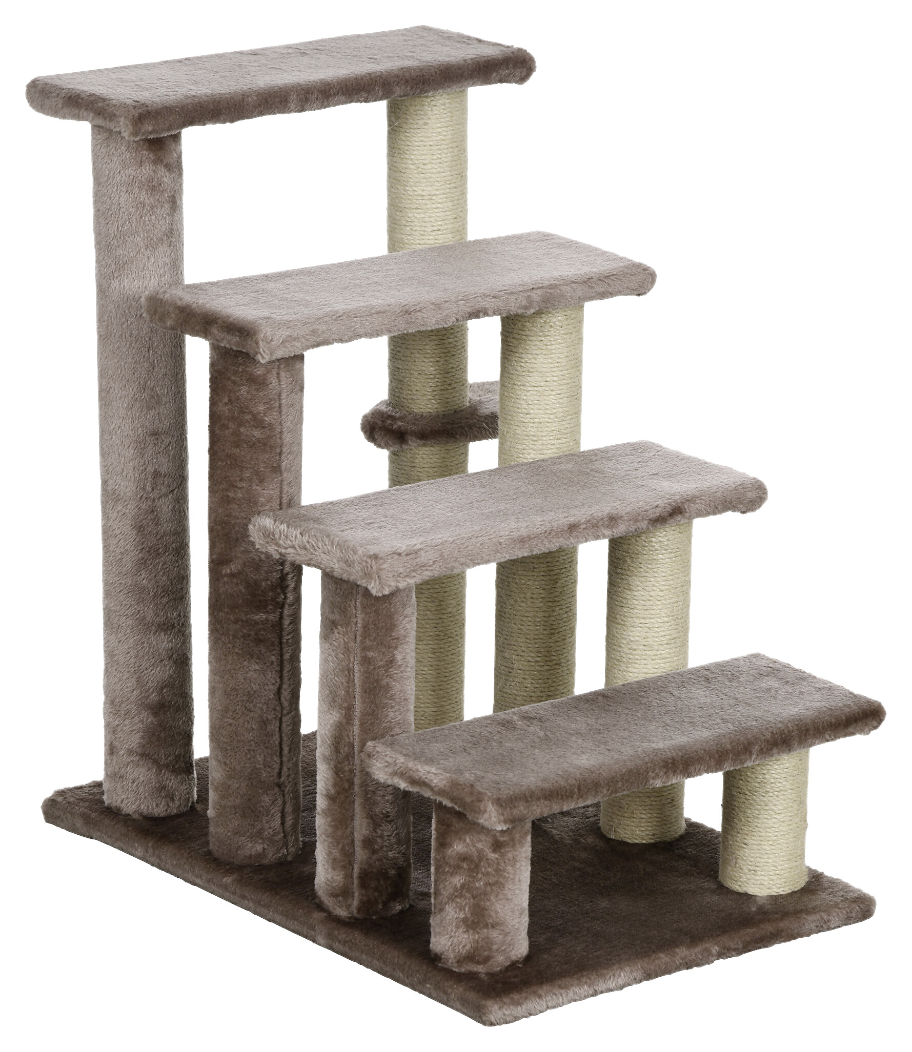 PawHut Katzentreppe braun Stoff B/H/L: ca. 40x64x60 cm