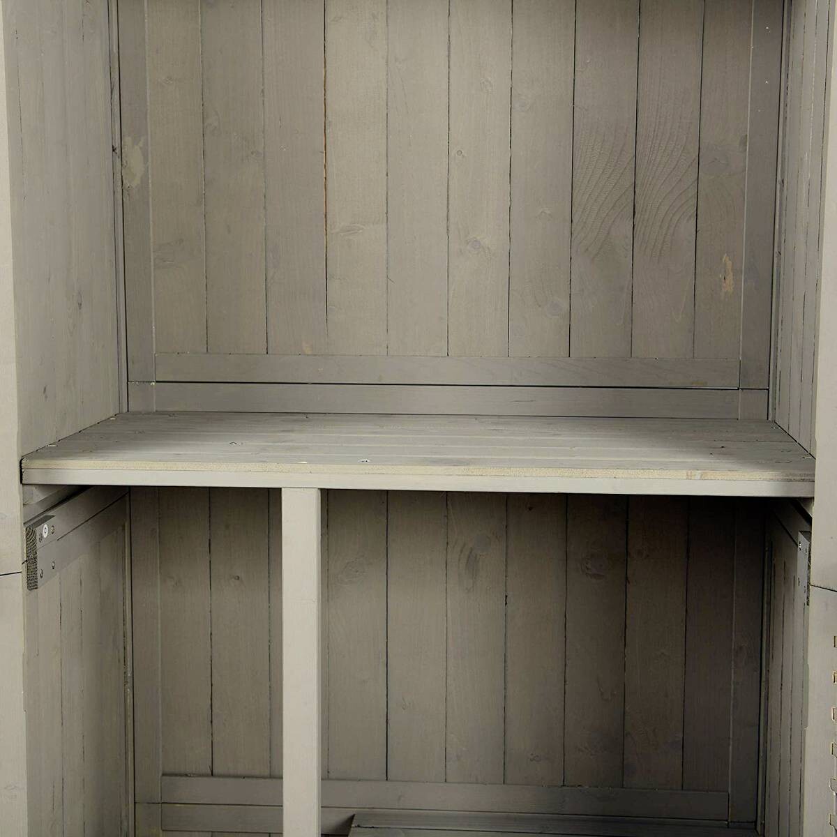 Outsunny Gartenschrank grau Kiefer B/H/L: ca. 46,5x160x87 cm