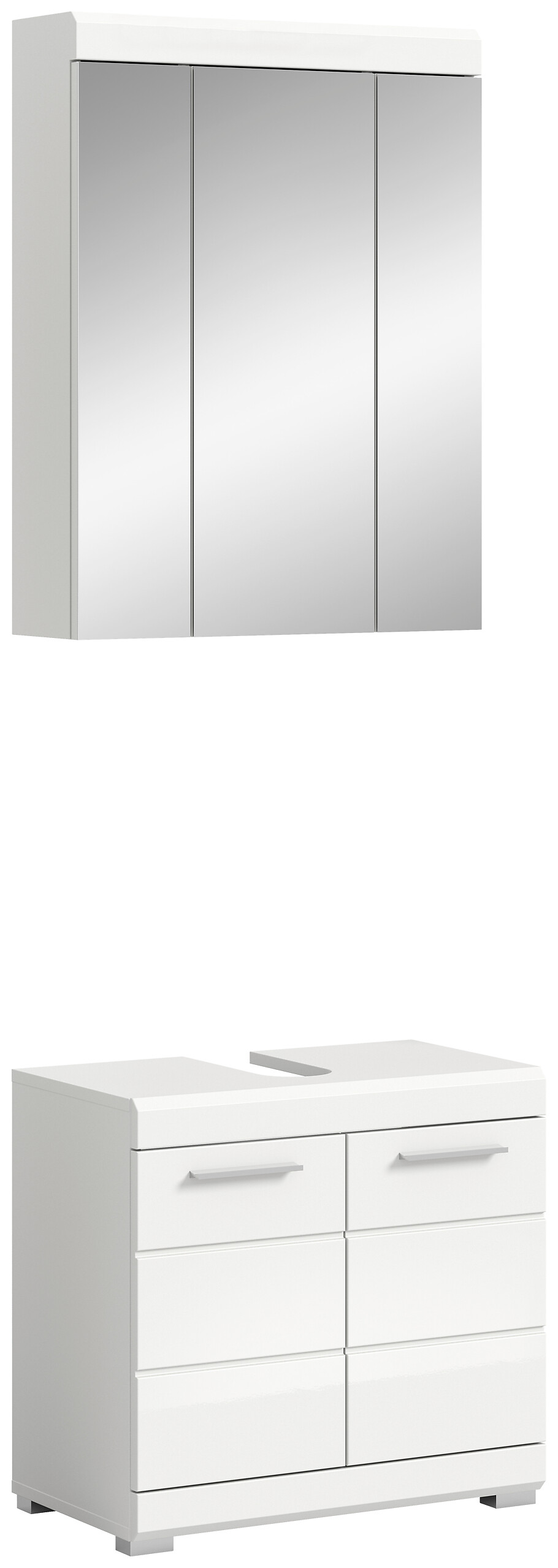 Badezimmer-Set Scout weiß weiß Hochglanz B/H/T: ca. 60x191x34 cm Badezimmer-Set Scout weiß weiß Hochglanz B/H/T: ca. 60x191x34 cm