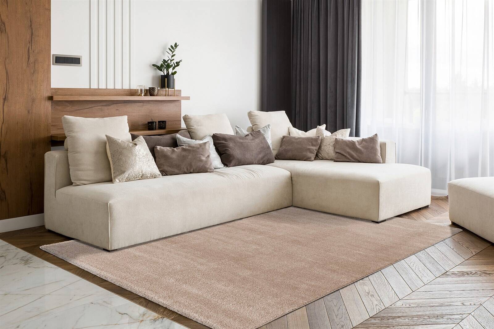 Arte Espina Kurzflorteppich Nila 125 taupe B/H/L: ca. 120x2x170 cm