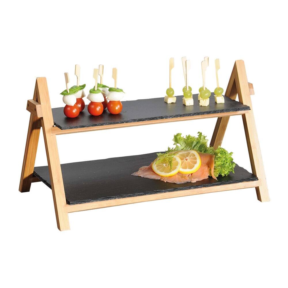 Kesper Etagere schwarz Schiefer B/H/L: ca. 45x31x6 cm