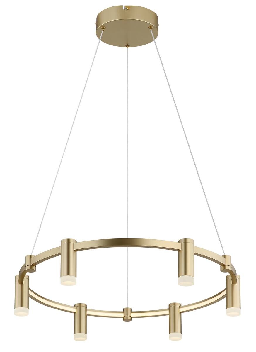 GLOBO Hängeleuchte Opal gold Acryl Aluminium Metall H/D: ca. 120x62 cm 1.0 Brennstellen