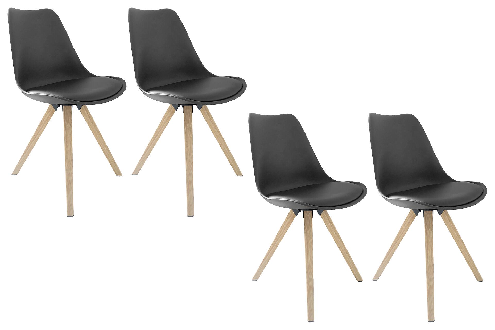 Tischgruppe KIRA anthrazit Eiche B/H/T: ca. 160x75x90 cm