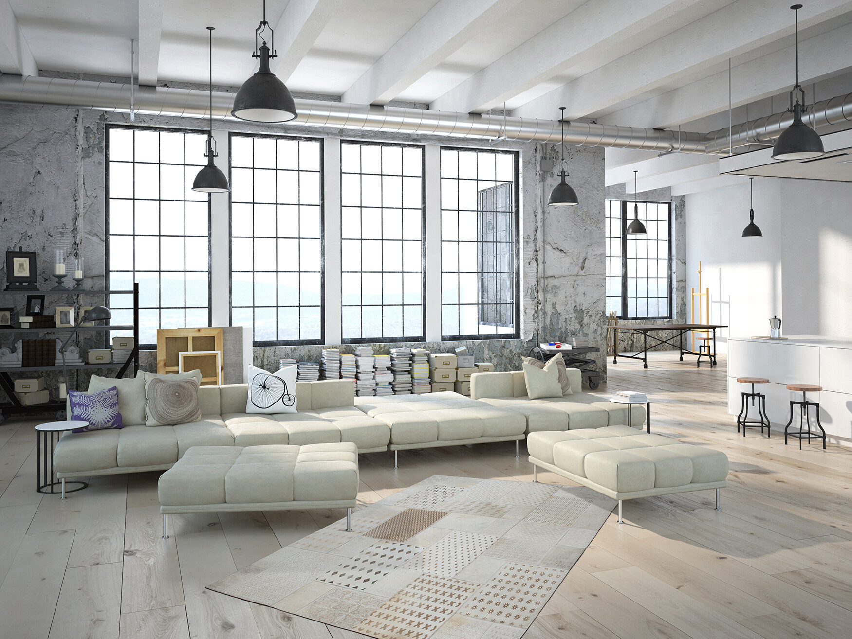 Kayoom Kurzflorteppich Gleam 560 weiß B/L: ca. 160x230 cm