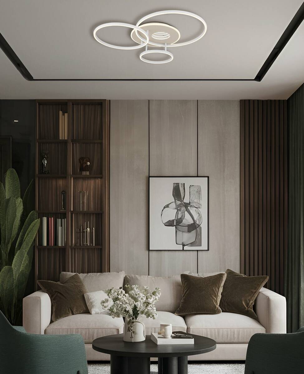 Deckenleuchte Invertina sand Alu Metall Acryl B/H/L: ca. 70x13x80,7 cm 1 Brennstellen