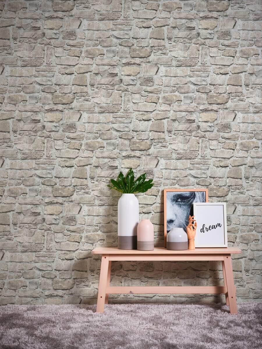 A.S.Creation Vliestapete beige B/H/D: ca. 53x1005x7,8 cm