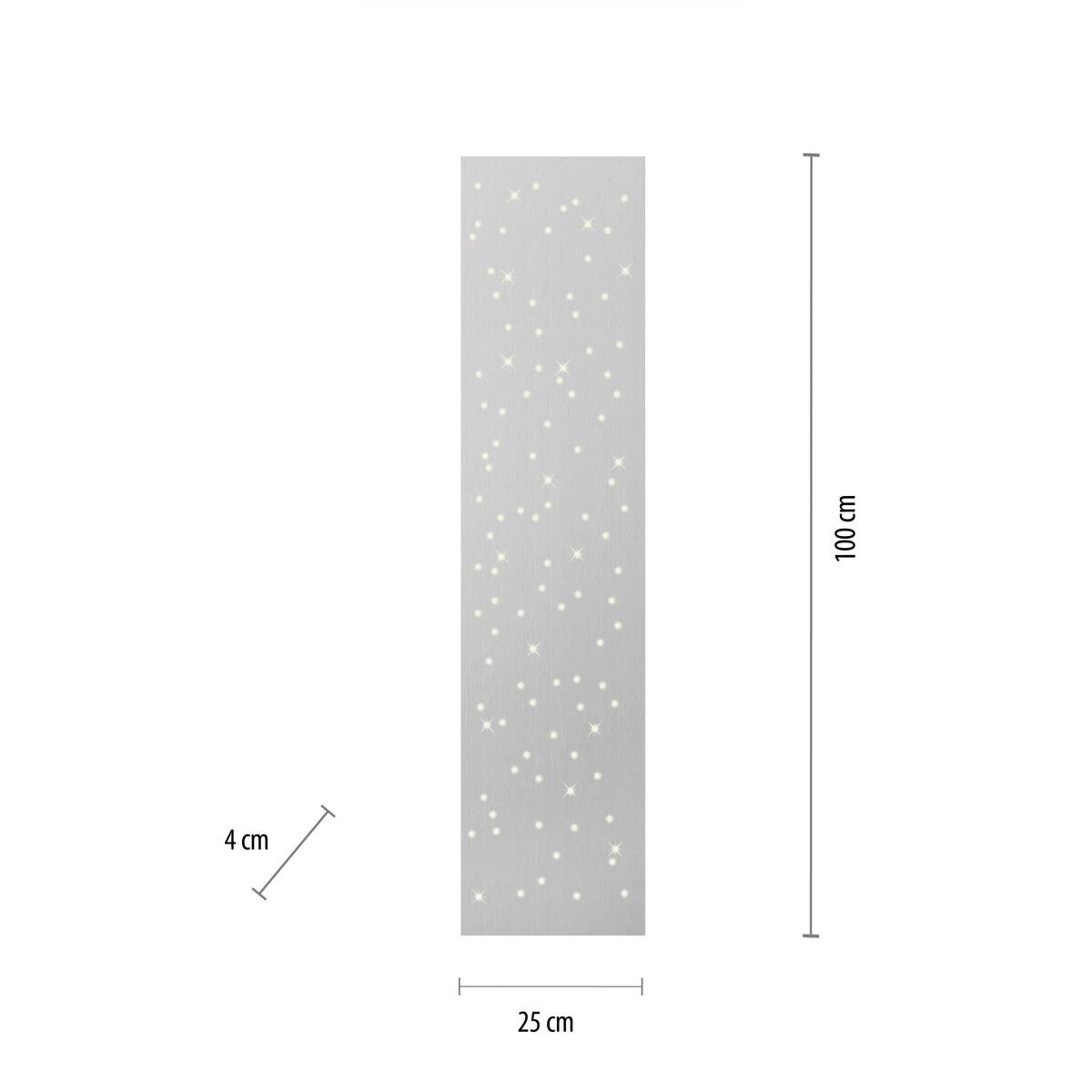 Just Light LED-Deckenleuchte SPARKLE 14672-55 stahlfarbig Metall B/H/T: ca. 25x4x100 cm 1 Brennstellen