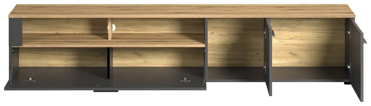 TV-Lowboard Esteban anthrazit Eiche Evoke Coast Nachbildung B/H/T: ca. 210x43x41 cm