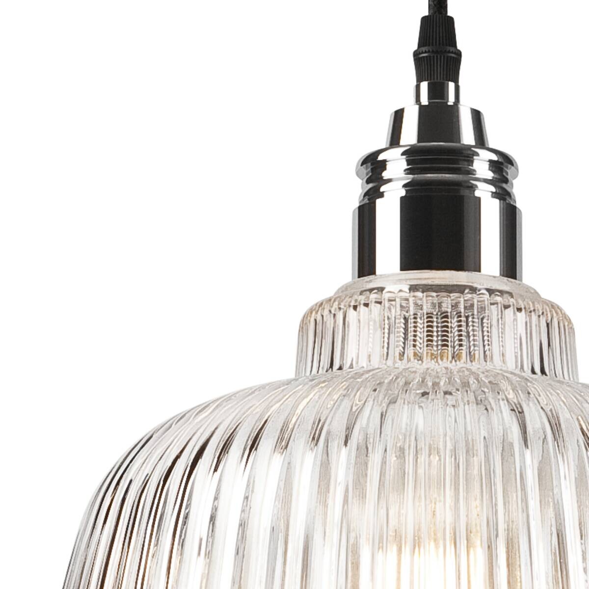 Lamkur Pendelleuchte Asta oxidgrün Glas Stahl H/L: ca. 81x28 cm E27 1 Brennstellen