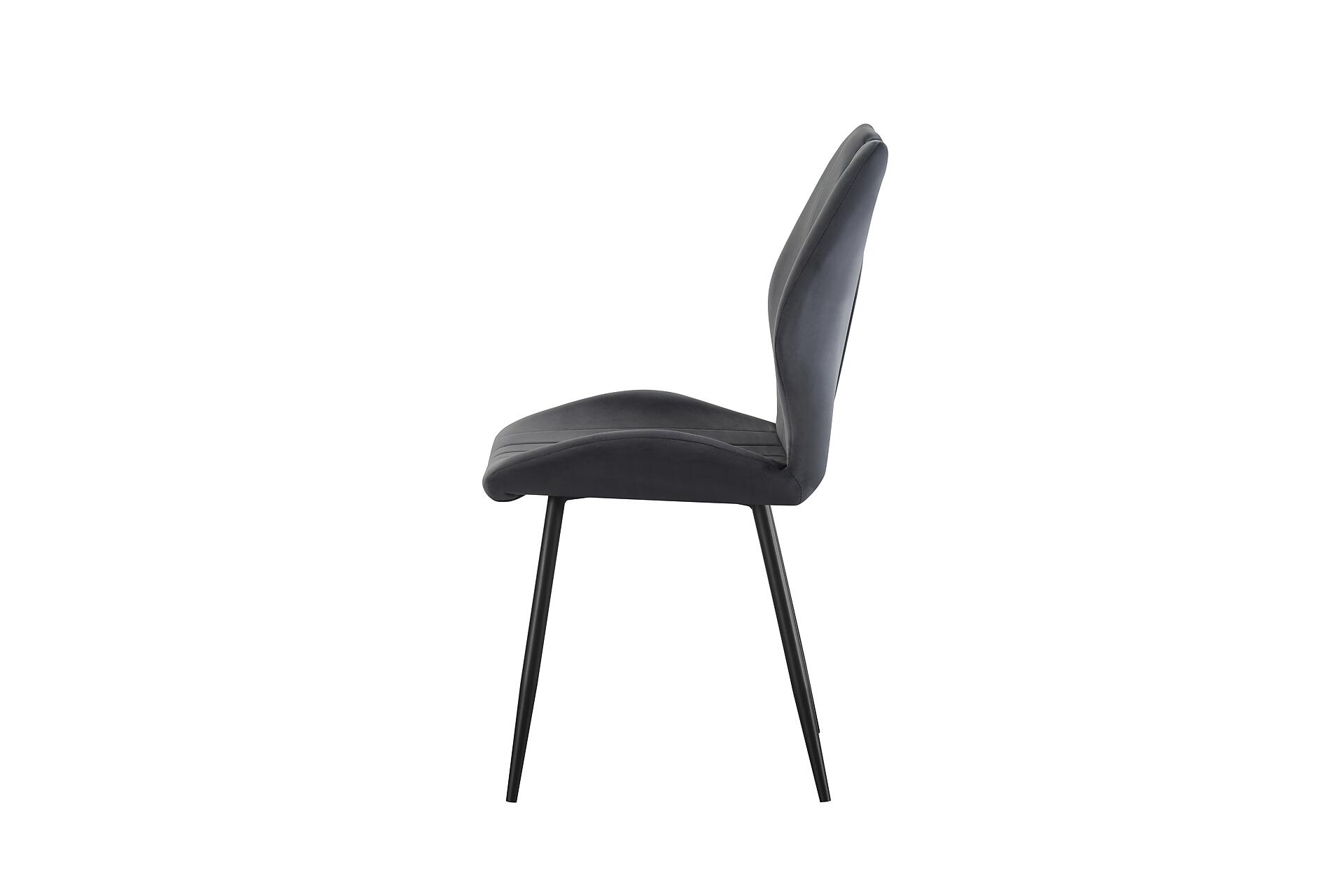 Stuhl CHRISTIN, 2er Set anthrazit Samt B/H/T: ca. 52x75x58 cm