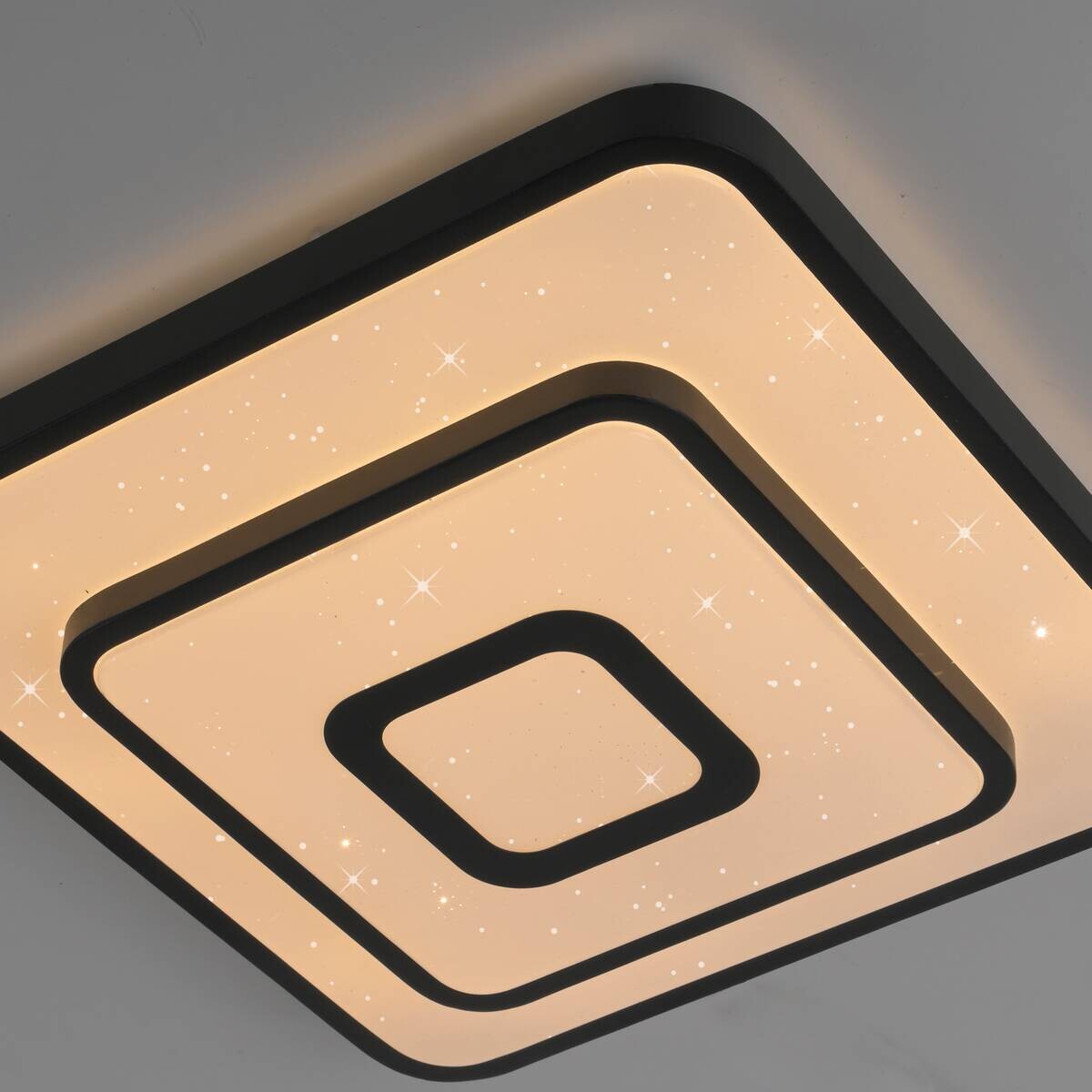 Just Light LED-Deckenleuchte Turanus schwarz B/H/L: ca. 37,5x8,5x37,5 cm