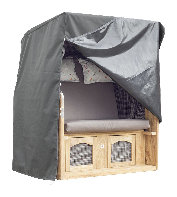 deVries Strandkorb-Schutzhaube Premium Größe "XL" dunkelgrau Polyester B/H/T: ca. 135x165x95 cm