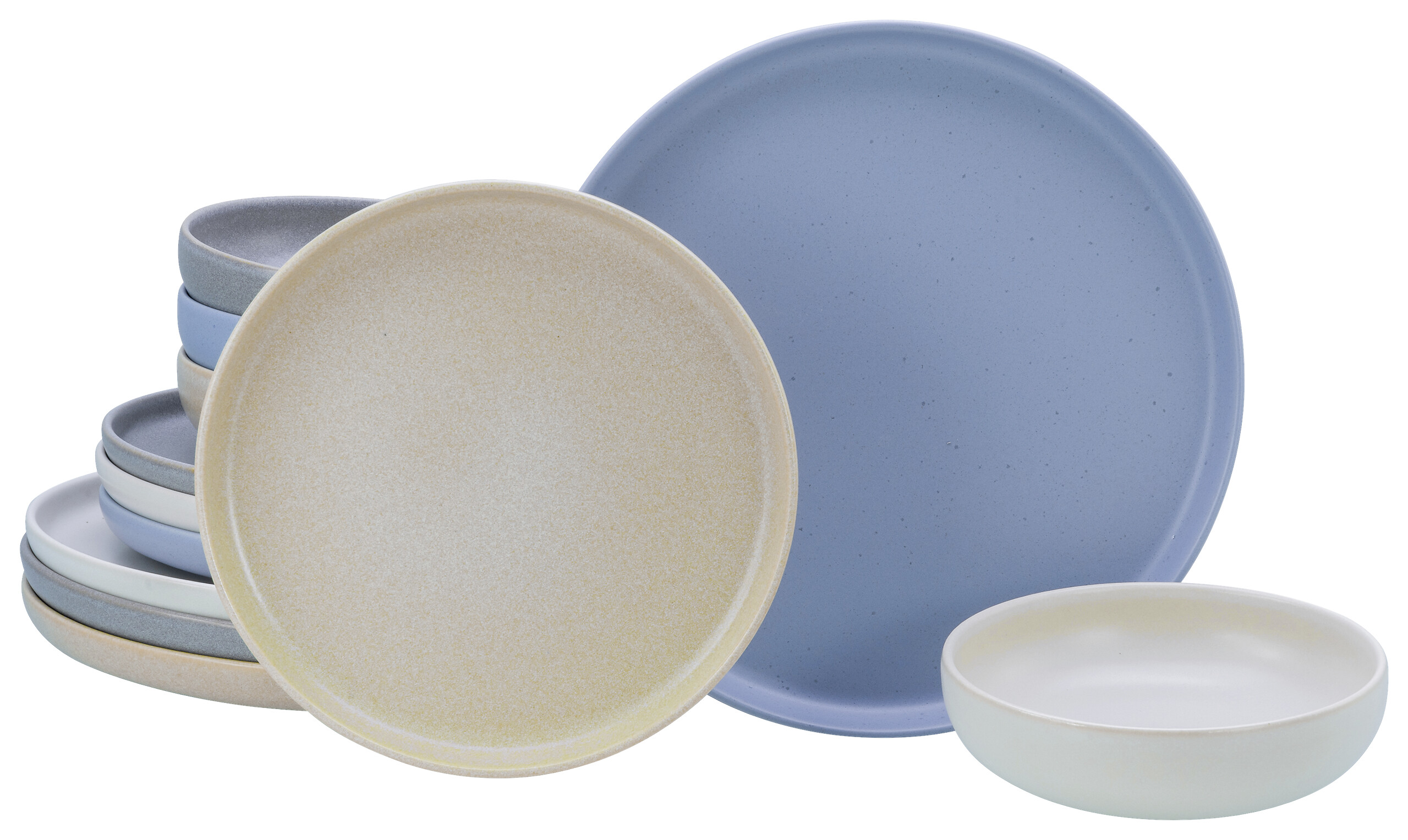 CreaTable Tafelservice Uno Nordic bunt Steinzeug 12 tlg.