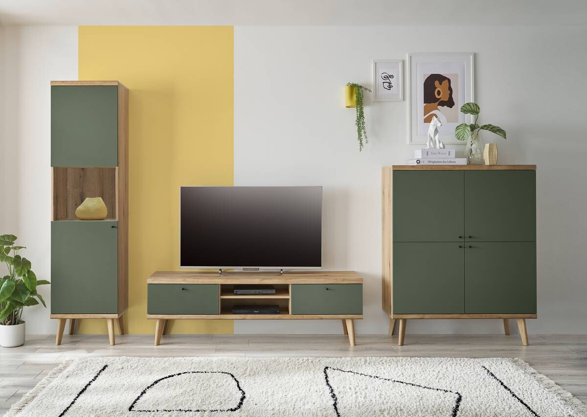 Highboard Alva Eiche Evoke Coast Nachbildung salbei B/H/T: ca. 107x134x40 cm