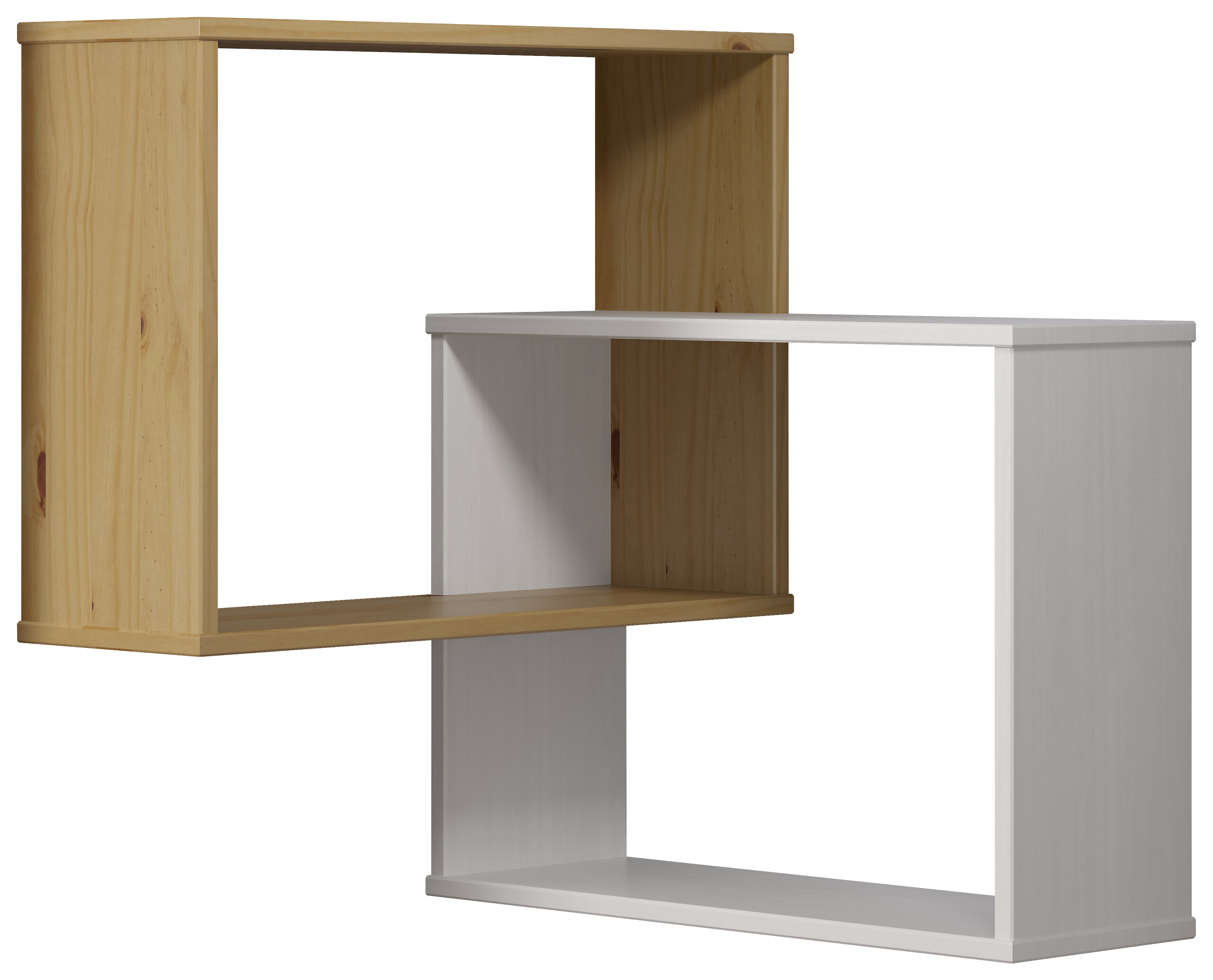 Wandregal Mestre weiß lackiert Optik honig lackiert Optik B/H/T: ca. 60x66x20 cm