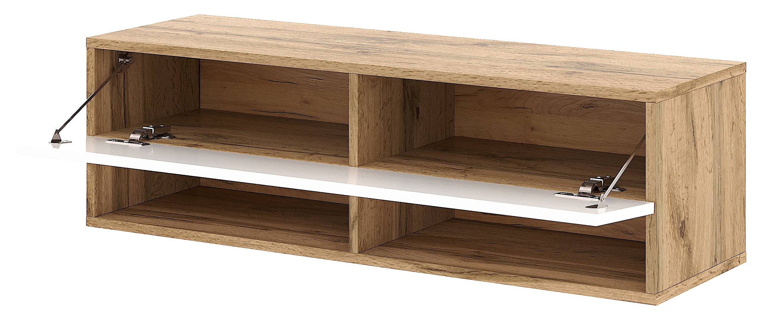 TV-Lowboard TV LOWBOARD DERBY 100 Eiche Wotan Nachbildung weiß glänzend B/H/T: ca. 100x32,5x31,5 cm